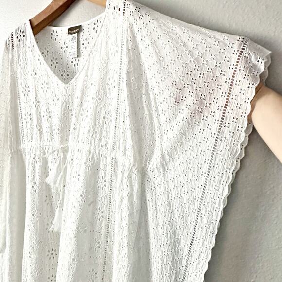 Tommy Bahama White Eyelet Lace Tie Waist Swim Coverup women’s size large/XL - Picture 4 of 12